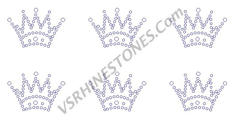 Crown Mini Rhinestone Transfers (6)